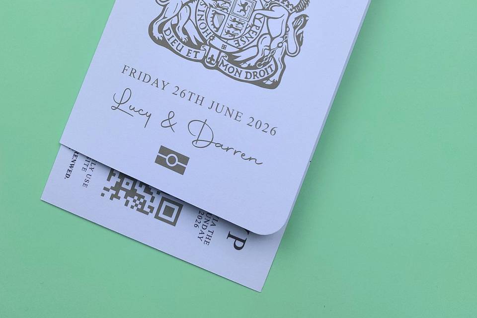Passport style invites