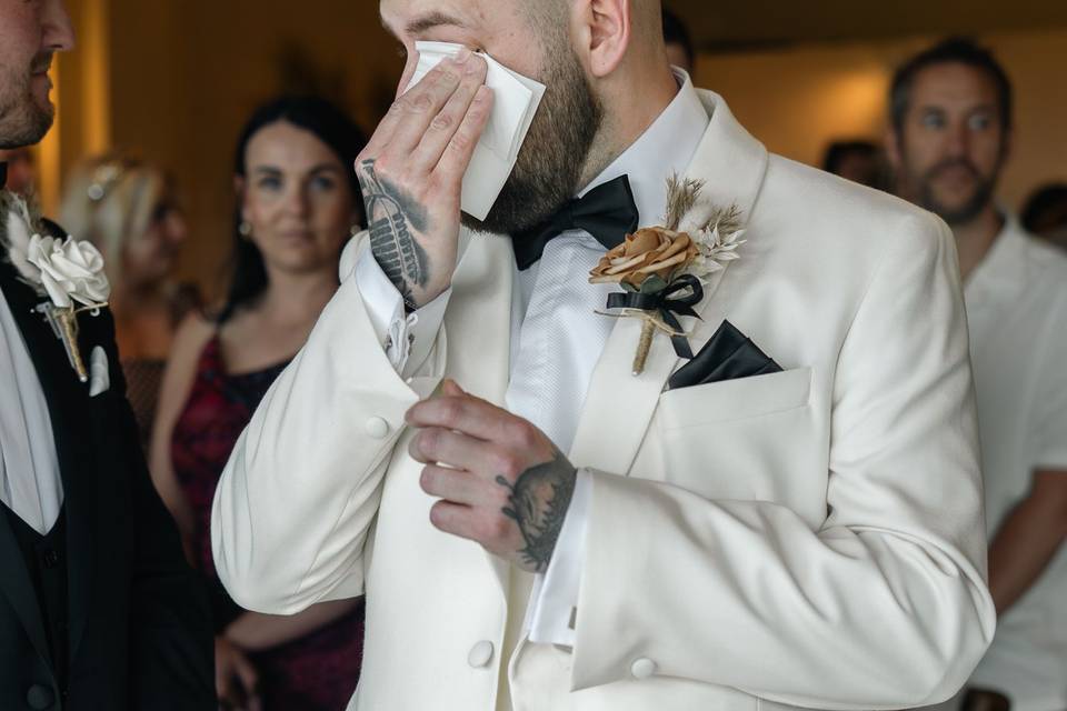 Groom emotional