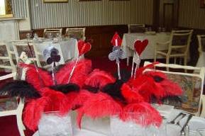 Casino theme & ostrich feathers