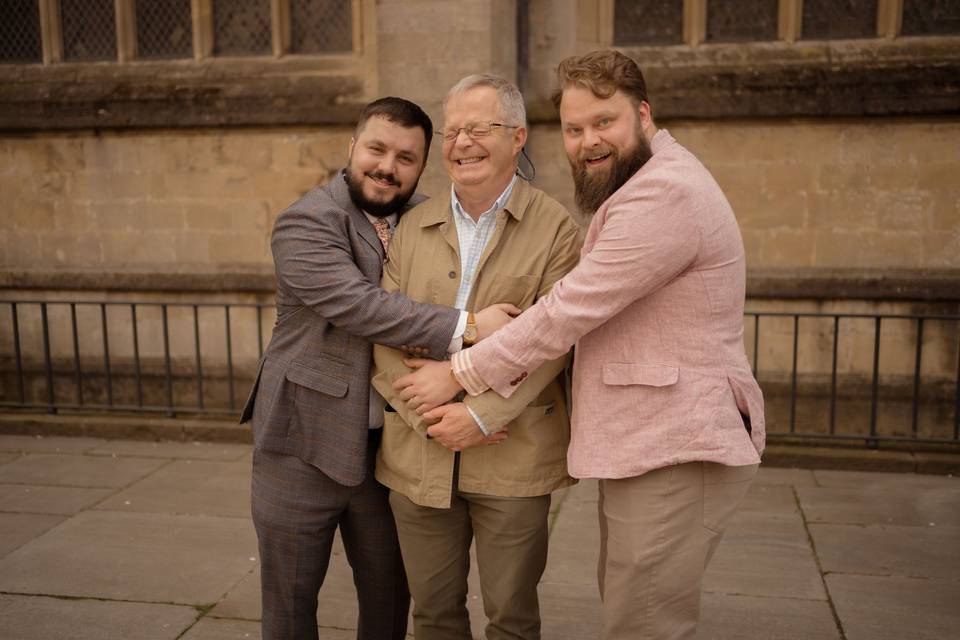Groom with brother and Dad