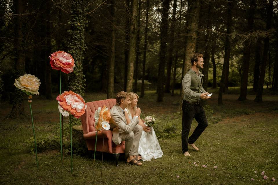 Woodland wedding ceremony