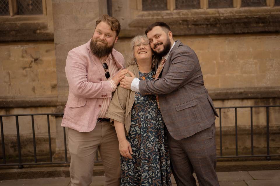 Groom with brother and Mum