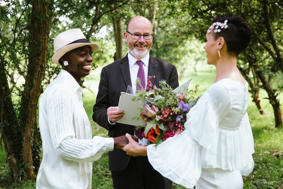 Woodland two brides wedding