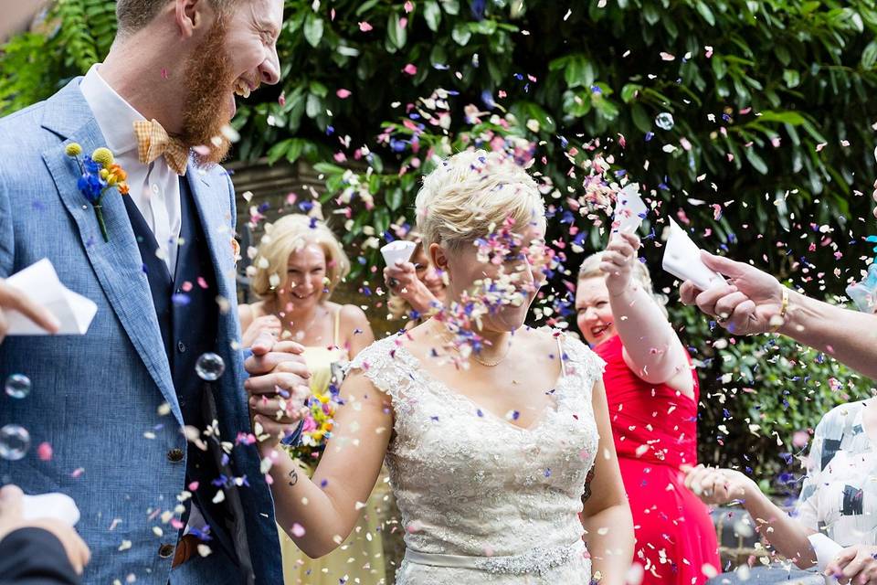 Confetti at a London wedding