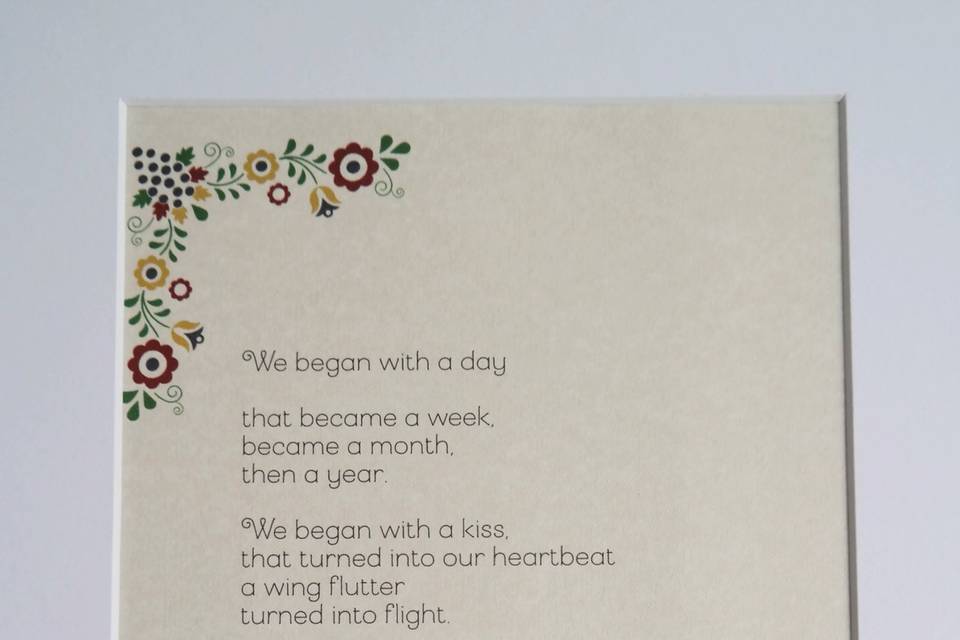 Poem with floral print