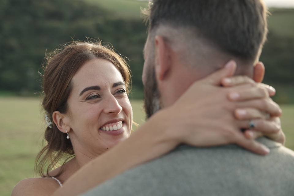 Close-up of the guest-of-honour smiling