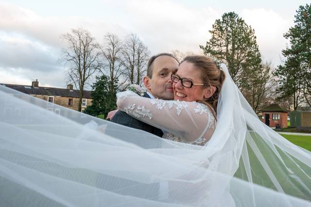 Couples portrait in park