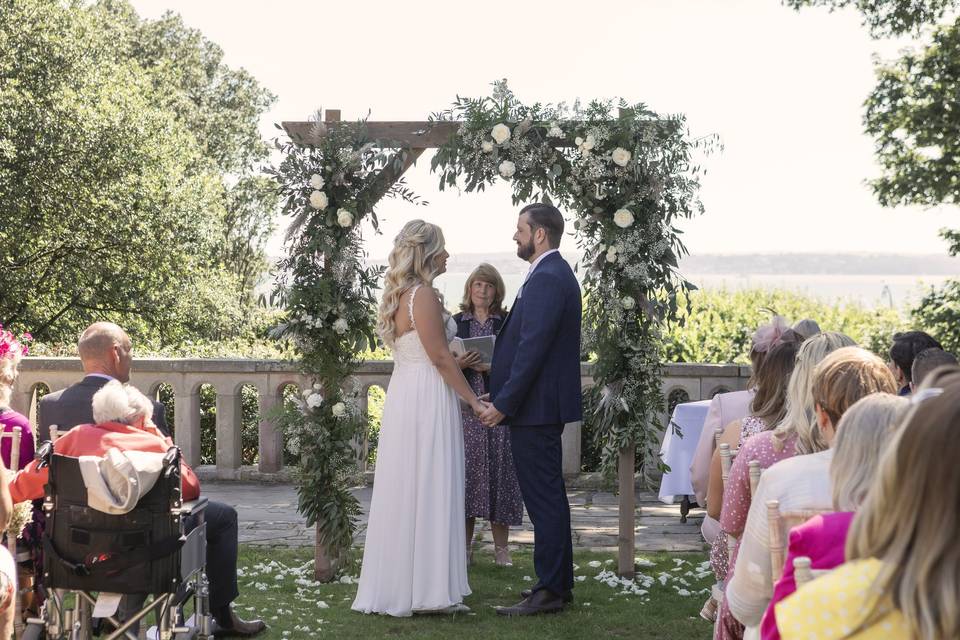 Garden wedding ceremony