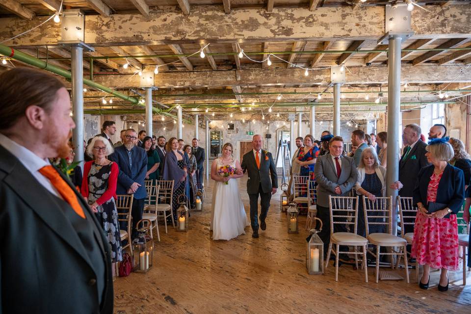 Walking down the isle