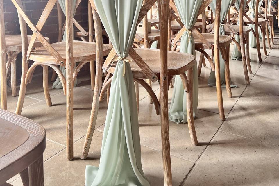 Sage chiffon drapes