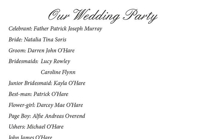 Wedding booklets portadown