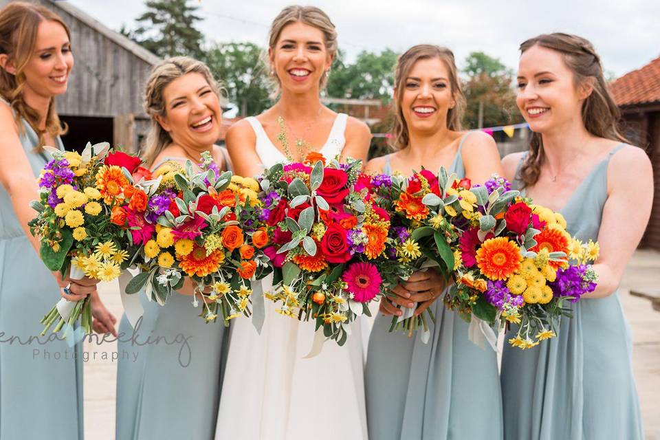 Bride and bridesmaids makeup