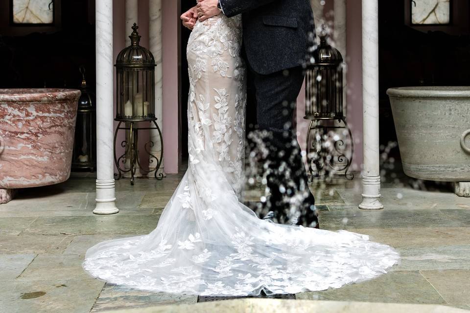 Bride and groom at Port Lympne