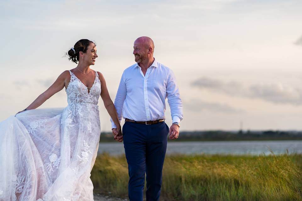 Couple sunset portrait