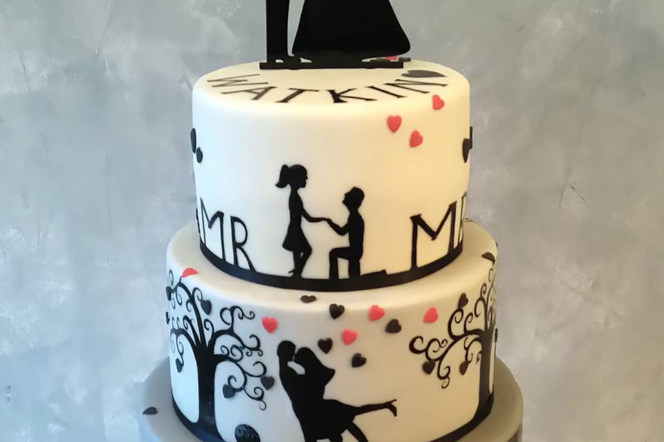 Silhouettes wedding cake