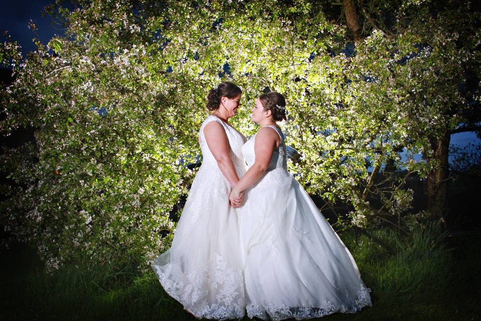 Bride and bride at day's end