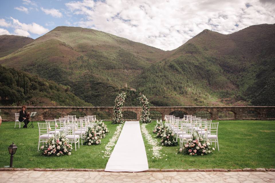 Ceremony Decor with a view