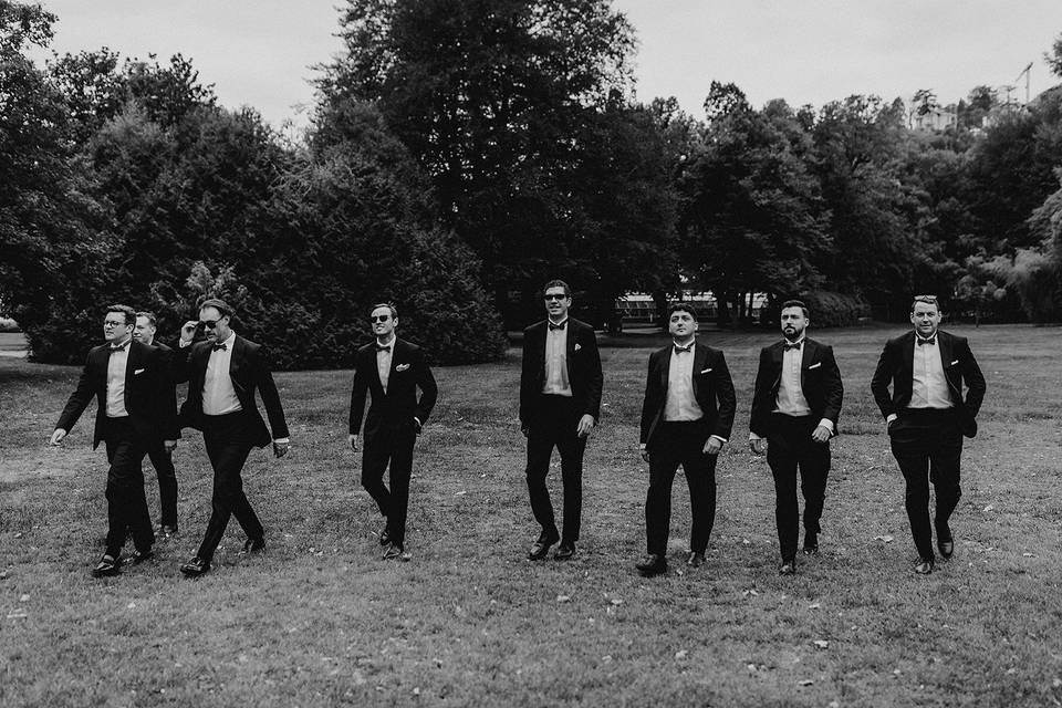 Here come the groomsmen