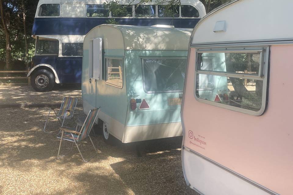 Vintage caravans for guests