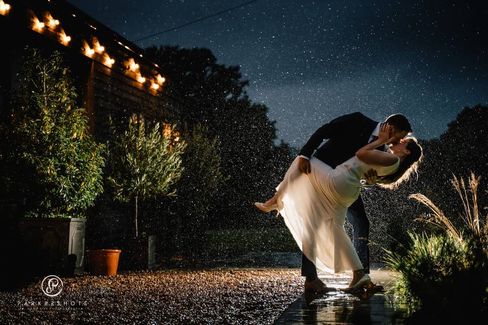Portrait of Couple in Rain