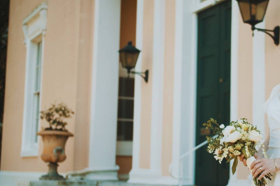 Bride outside Bignor Park