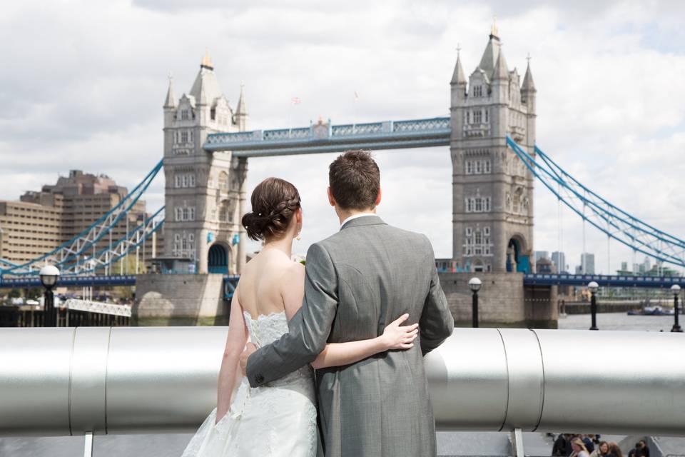 Couple overlooking Tower Bridge