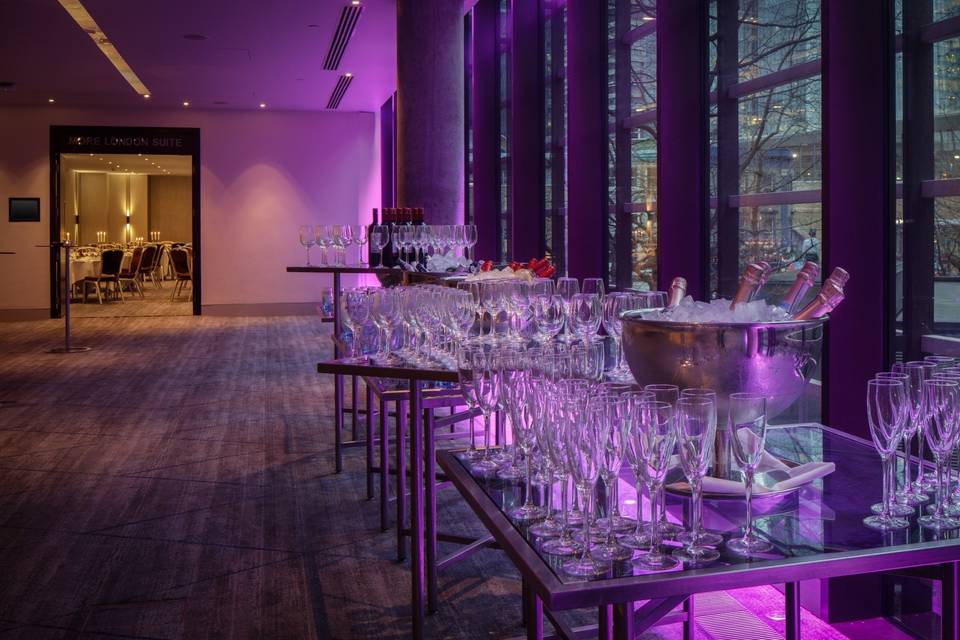 Vibrant foyer reception