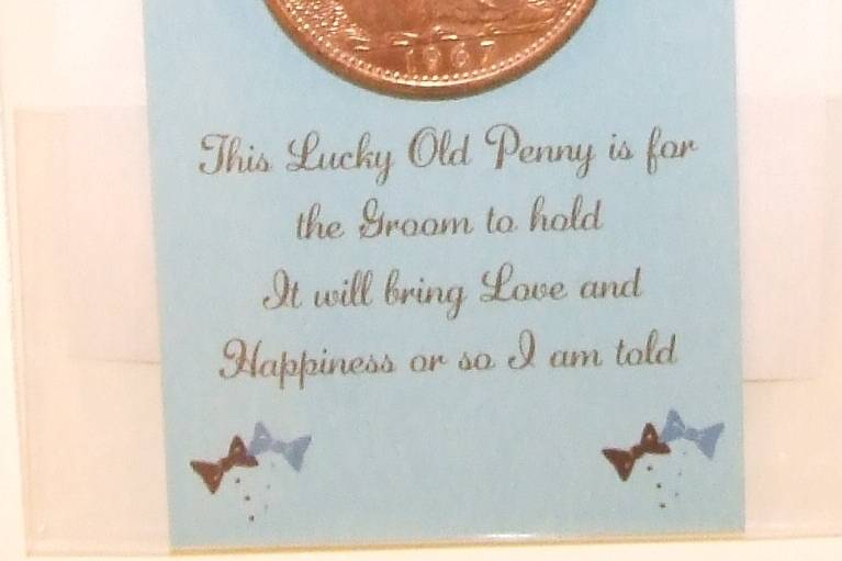 Bride's Keepsake Poem and Lucky Sixpence