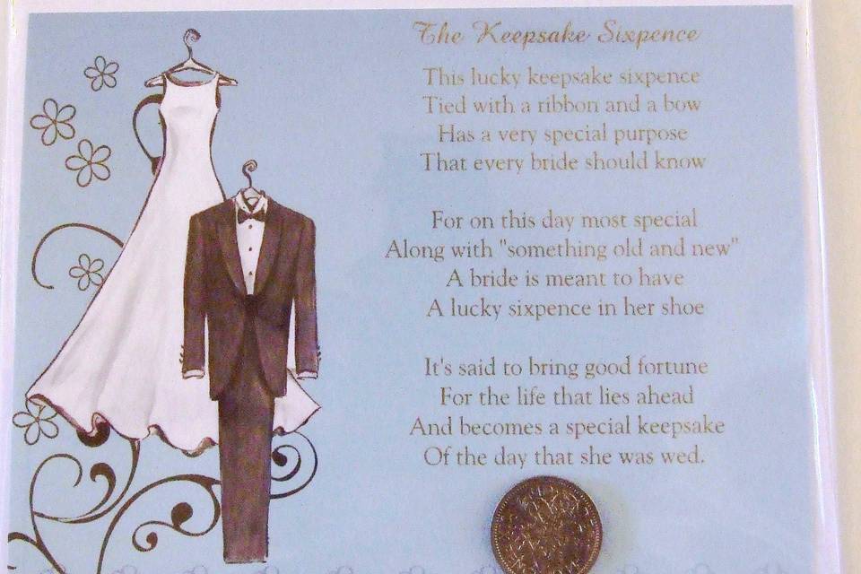 Pristine Lucky Sixpence Wedding Keepsake Gift Usher Favour with bag UK FREE POST