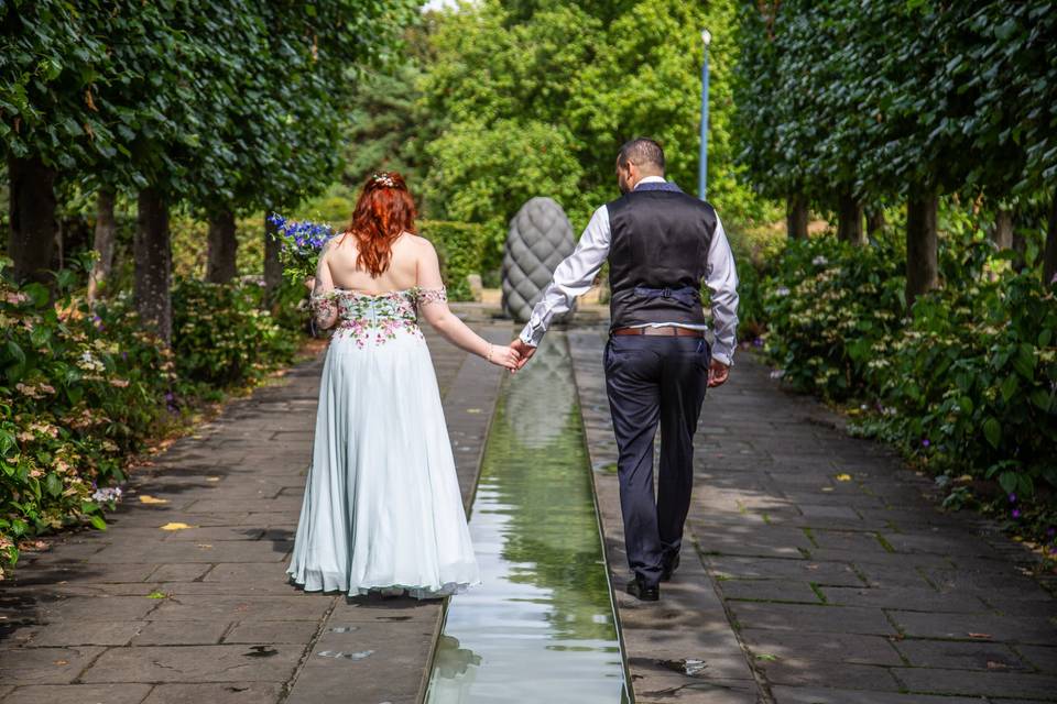 Dalton and Amy hand in hand