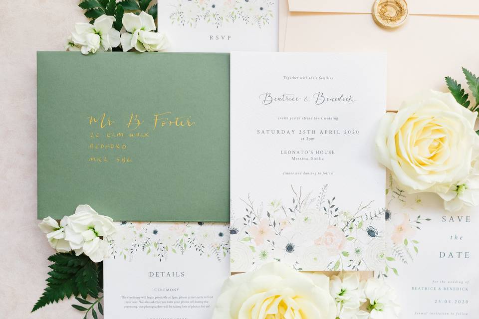 Spring Floral Invitation Suite