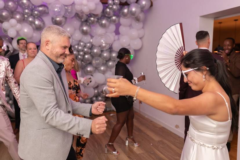 On the dance floor