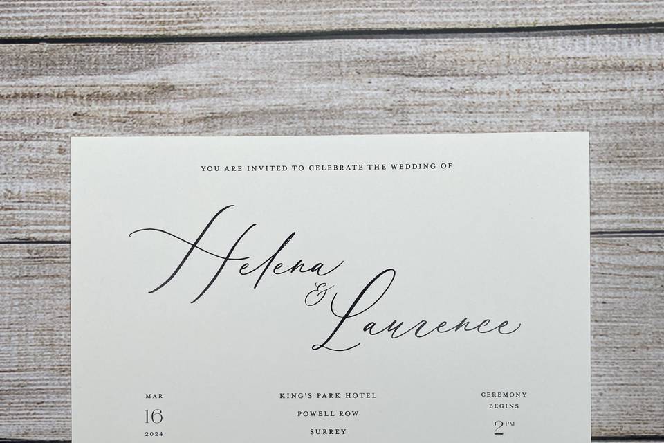 Helena wedding suite invite