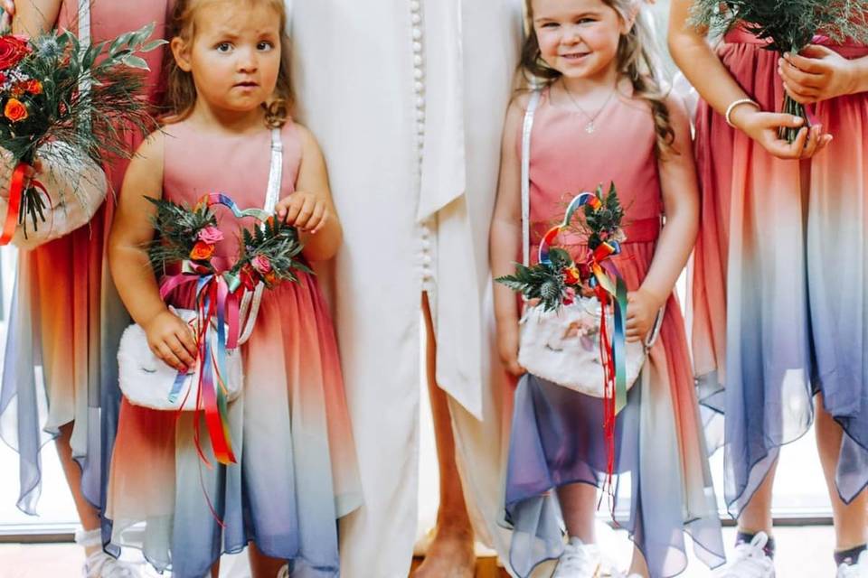 Multicoloured bridesmaids