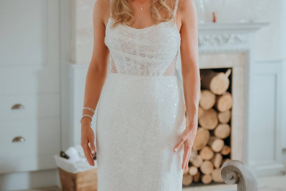 Bride getting ready