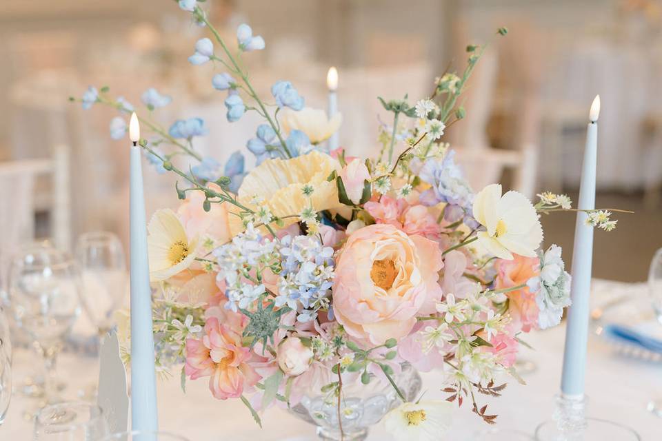 Wildflower Pastel Rose Bowl