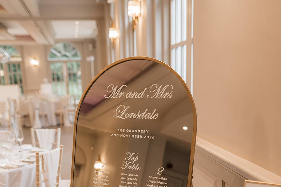 Arched Mirror Table Plan