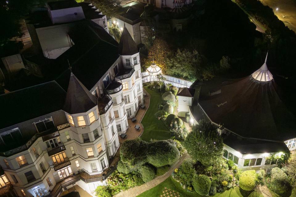 Night-time aerial view