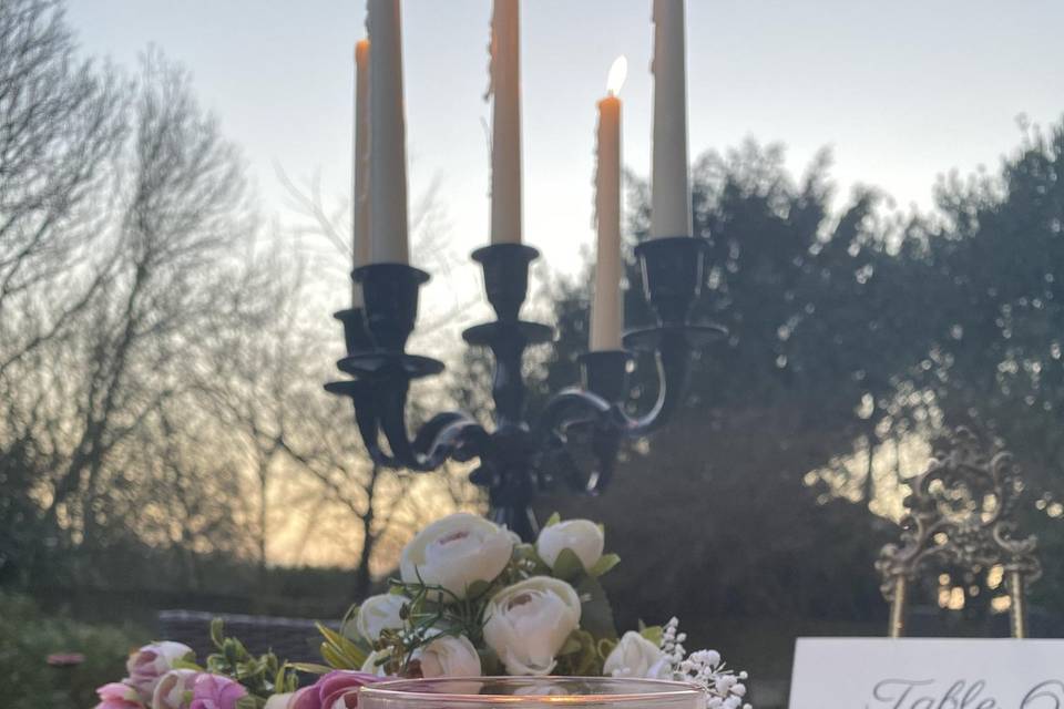 Candles as table decor