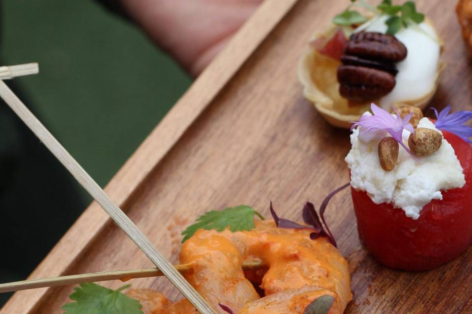 Canapé: Piri-piri shrimp