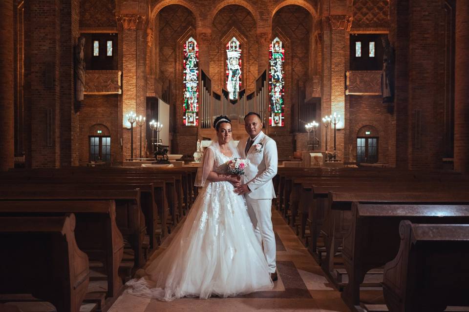 Church bride and groom