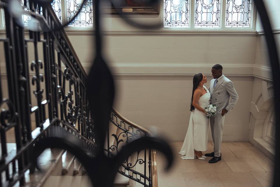 Bride and groom at hendon