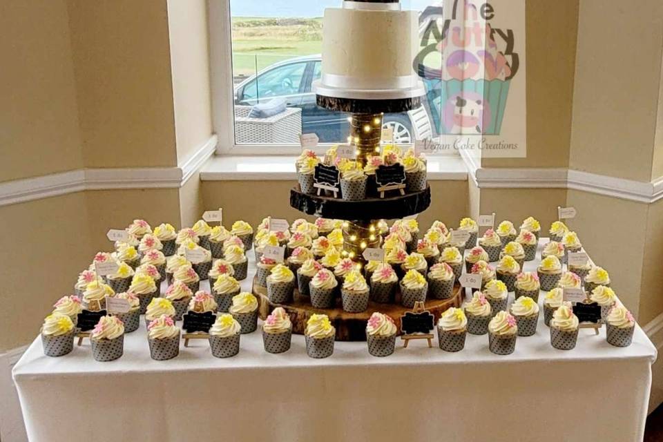 Wedding cake & cupcakes