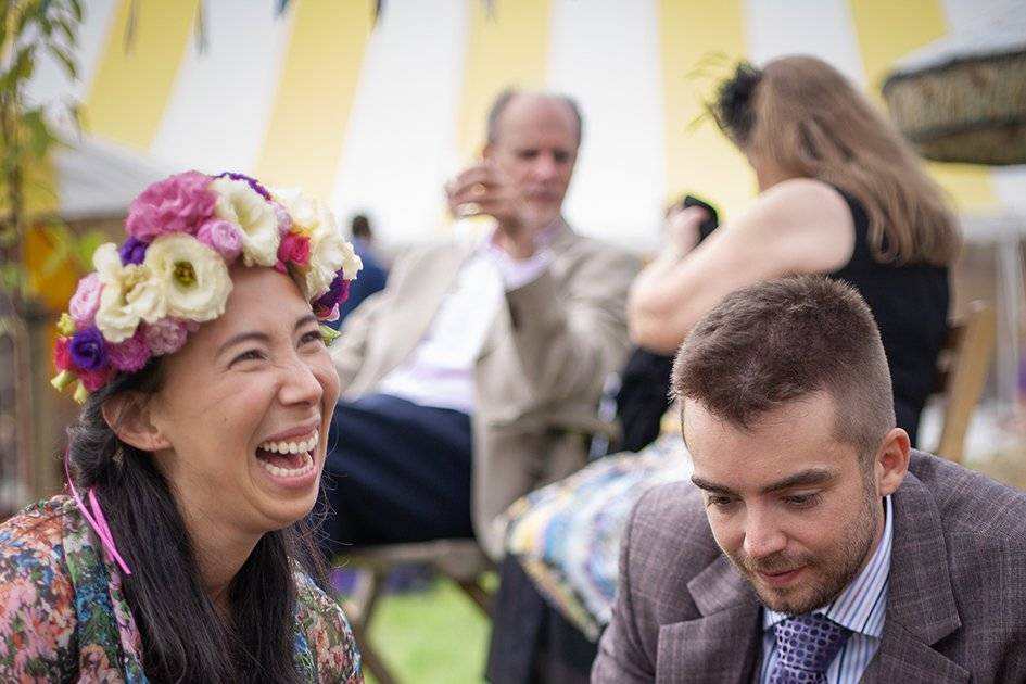 Guests at Zoe's wedding.