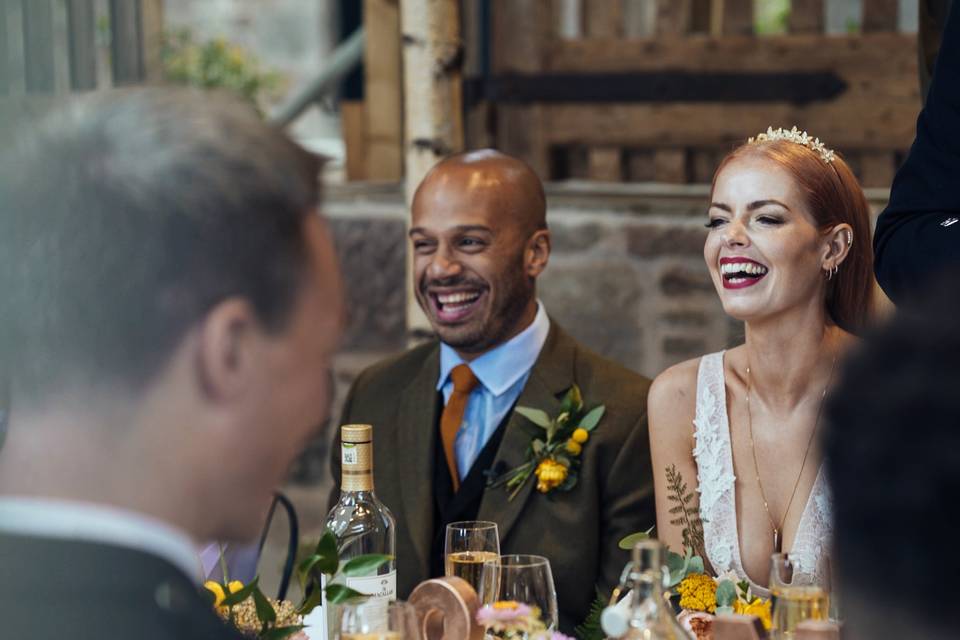 Bride and groom speeches