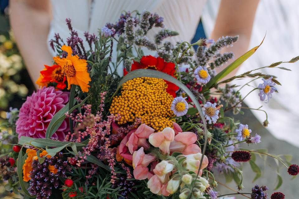 Blue country garden bouquet