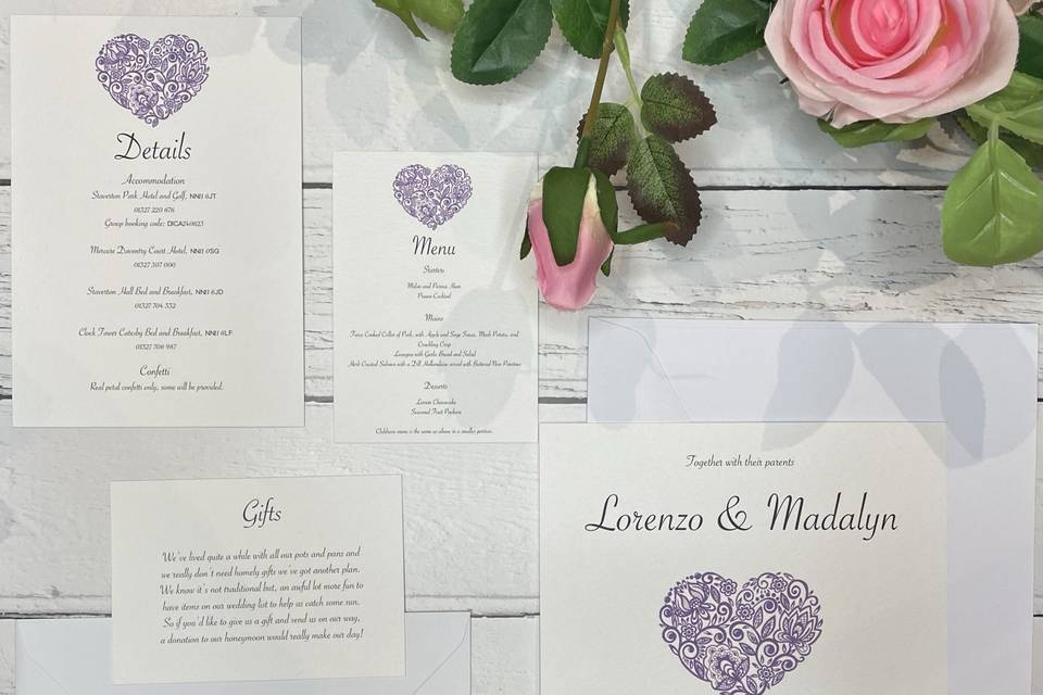 Textured invitation suite