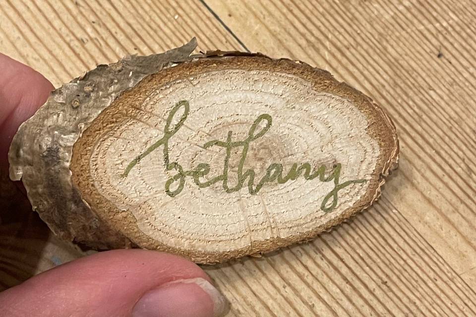 Wooden Slice Place Name