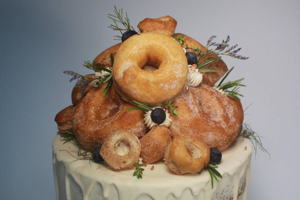 Donut stack wedding cake