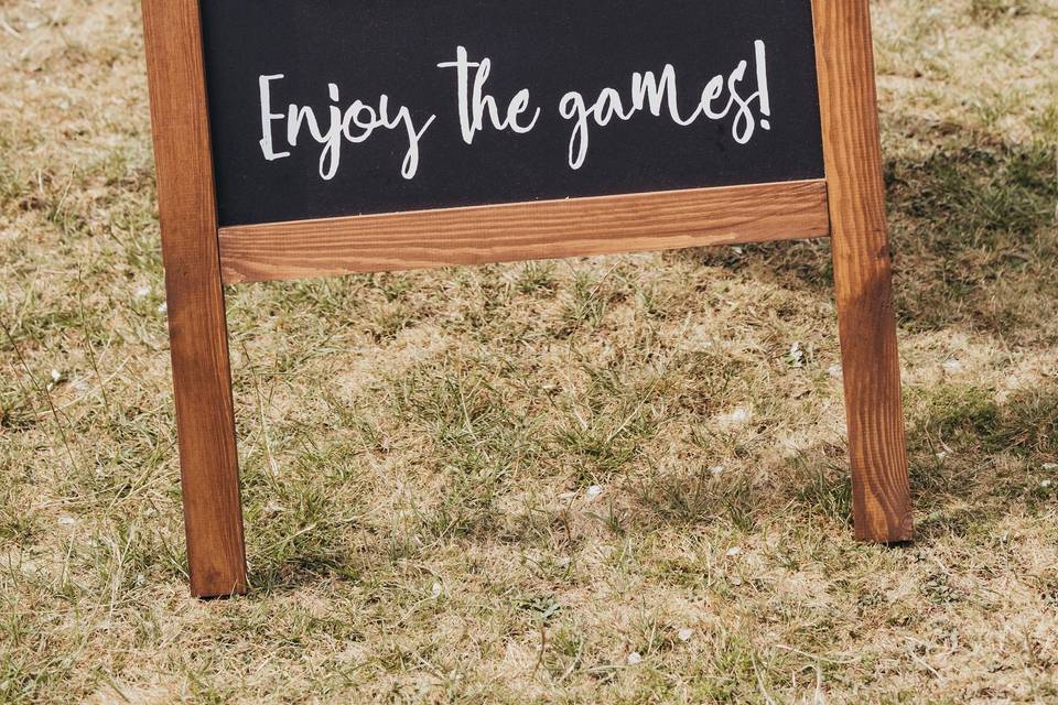 Custom games signage